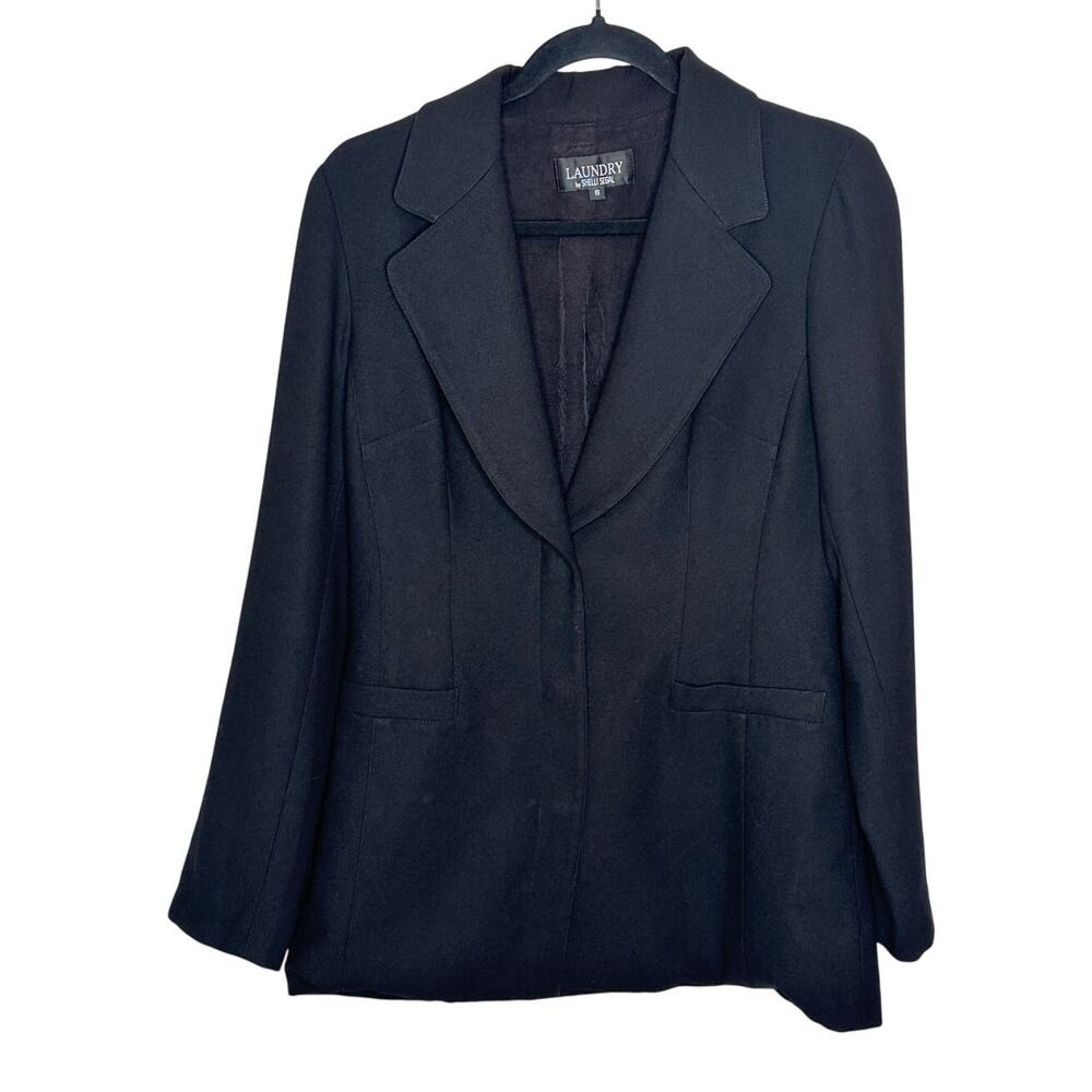 Laundry By Shelli Segal Black Blazer Button Closure Lined Workwear Office 8